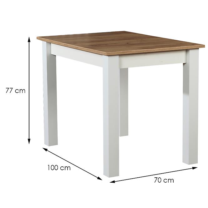 Asztal ST29 100X70 wotan tölgy/fehér