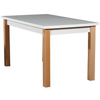 Asztal ST28 140X80+40 fehér/bükkfa