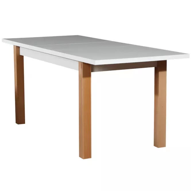 Asztal ST28 140X80+40 fehér/bükkfa