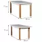 Asztal ST28 140X80+40 fehér/bükkfa,3