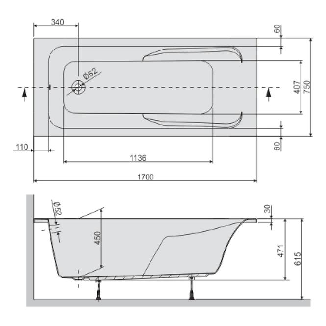 Kád WP/MO 75X170