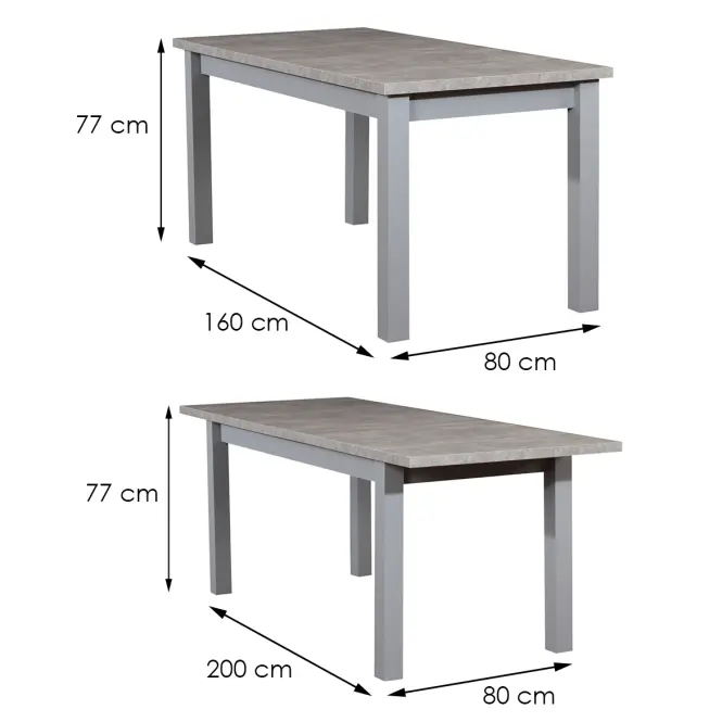 Étkező készlet Maurycy 1+6 st28 160x80+40 +W98 konkrét,4