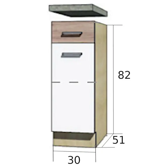 Konyhaszekrény Econo 1d Sonoma/fehér/San Remo,2