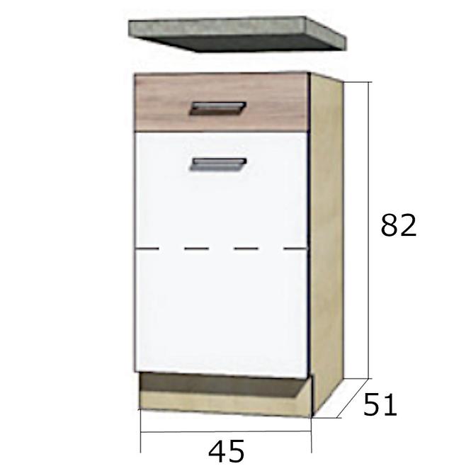Konyhaszekrény Econo 3d Sonoma/Biały/San Remo