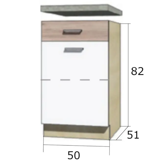 Konyhaszekrény Econo 4d Sonoma/fehér/San Remo,2
