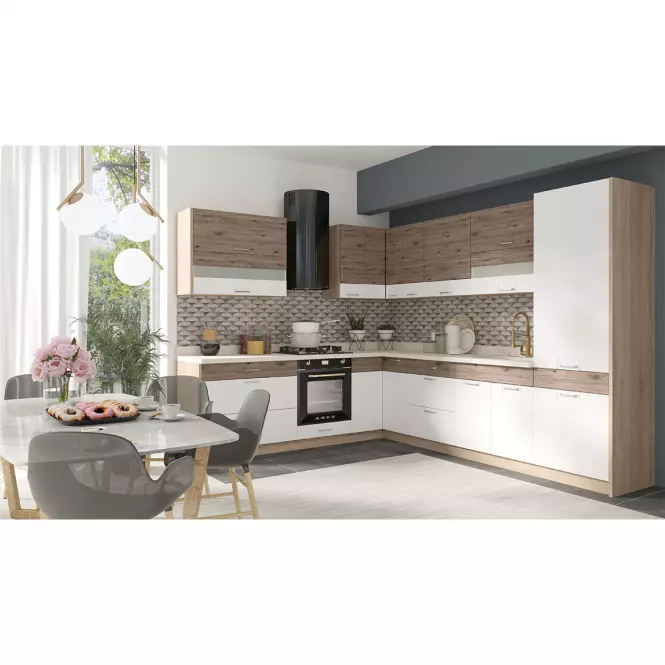 Konyhaszekrény Econo 6d Sonoma/Biały/San Remo
