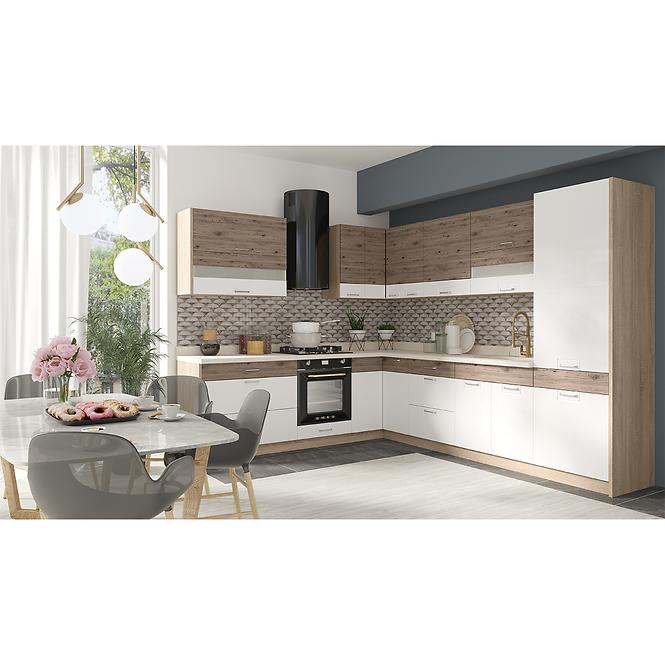 Konyhaszekrény Econo 13d Sonoma/Biały/San Remo