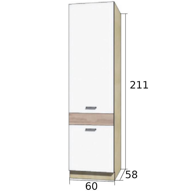 Konyhaszekrény Econo 21d Sonoma/Biały/San Remo,2