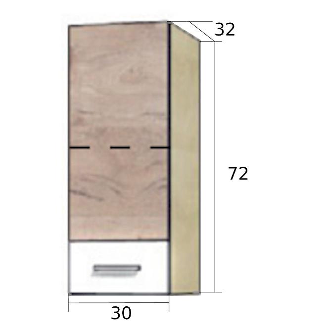 Konyhaszekrény Econo 30G Sonoma/Fehér/San Remo,2