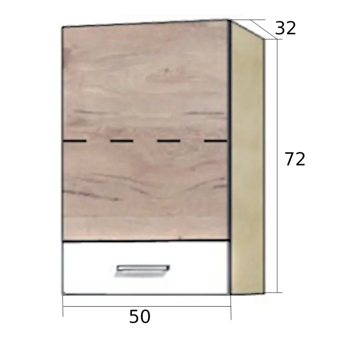 Konyhaszekrény Econo 33G Sonoma/Fehér/San Remo,2