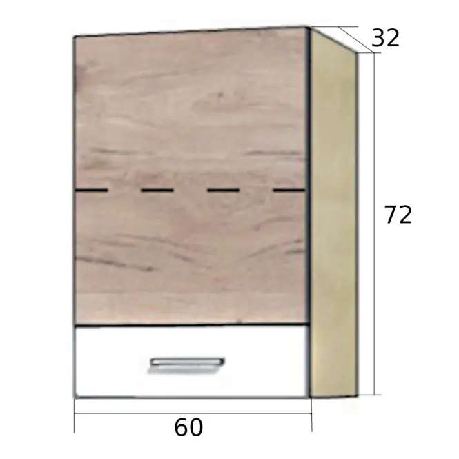 Konyhaszekrény Econo 34G Sonoma/Fehér/San Remo,2