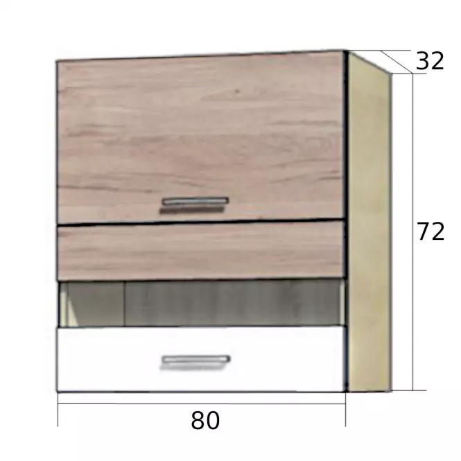 Konyhaszekrény Econo 41G Sonoma/Fehér/San Remo