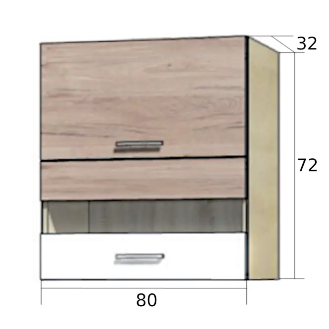 Konyhaszekrény Econo 41G Sonoma/Fehér/San Remo,2