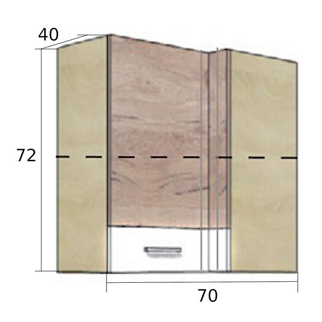 Konyhaszekrény Econo 44G Sonoma/Fehér/San Remo