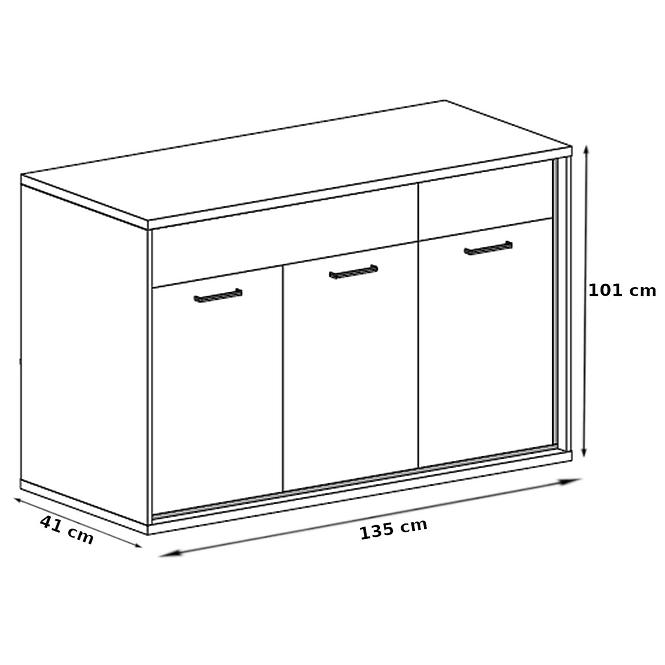 Komód M7 tábla Mediolan Natural Hikora,6