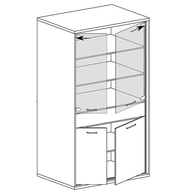 Vitrin M3 Mediolan Natural Hikora