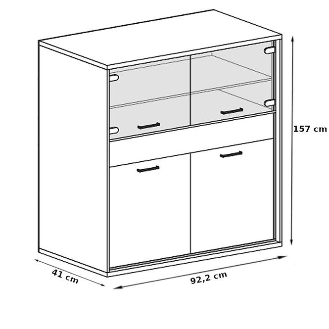 Vitrin M5 Mediolan Natural Hikora