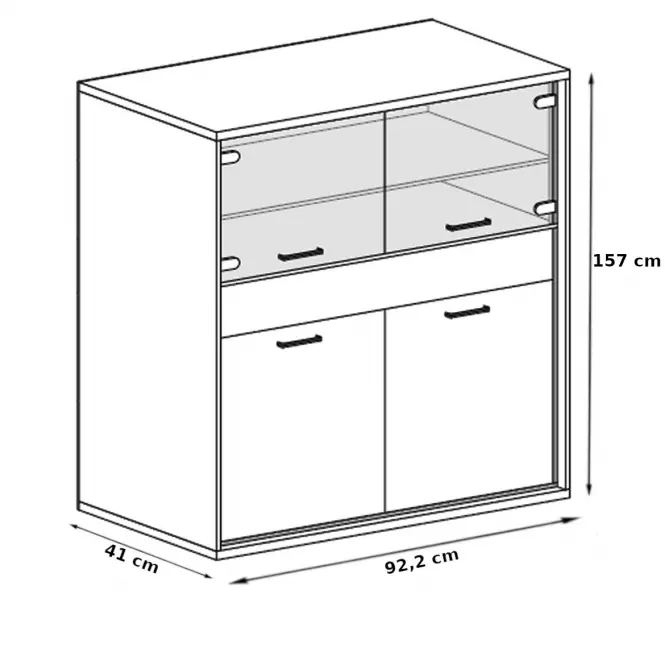 Vitrin M5 Mediolan Natural Hikora,6