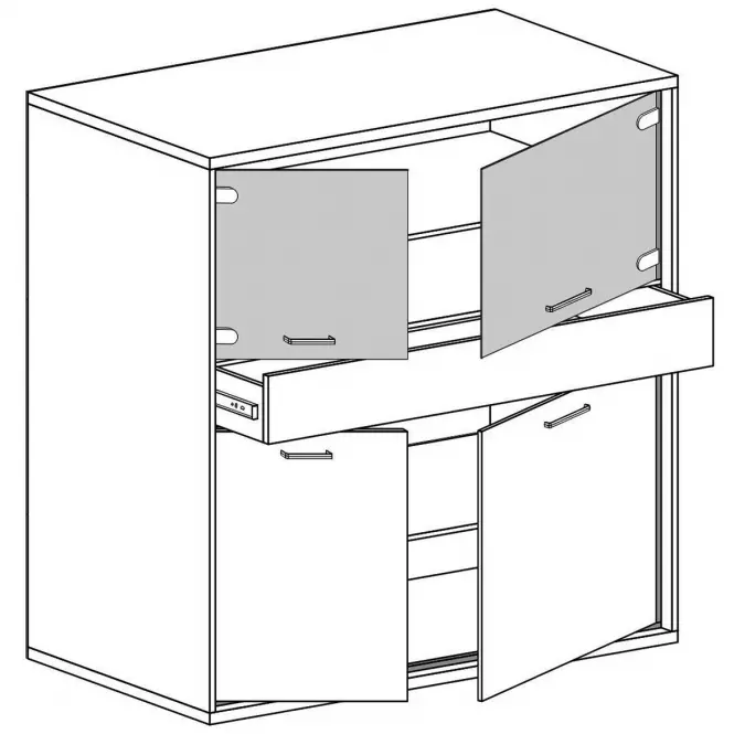 Vitrin M5 Mediolan Natural Hikora,7