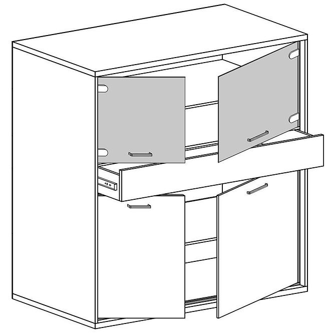 Vitrin M5 Mediolan Natural Hikora,7